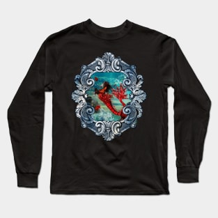 Wonderful seahorse with skulls in the deep ocean Long Sleeve T-Shirt